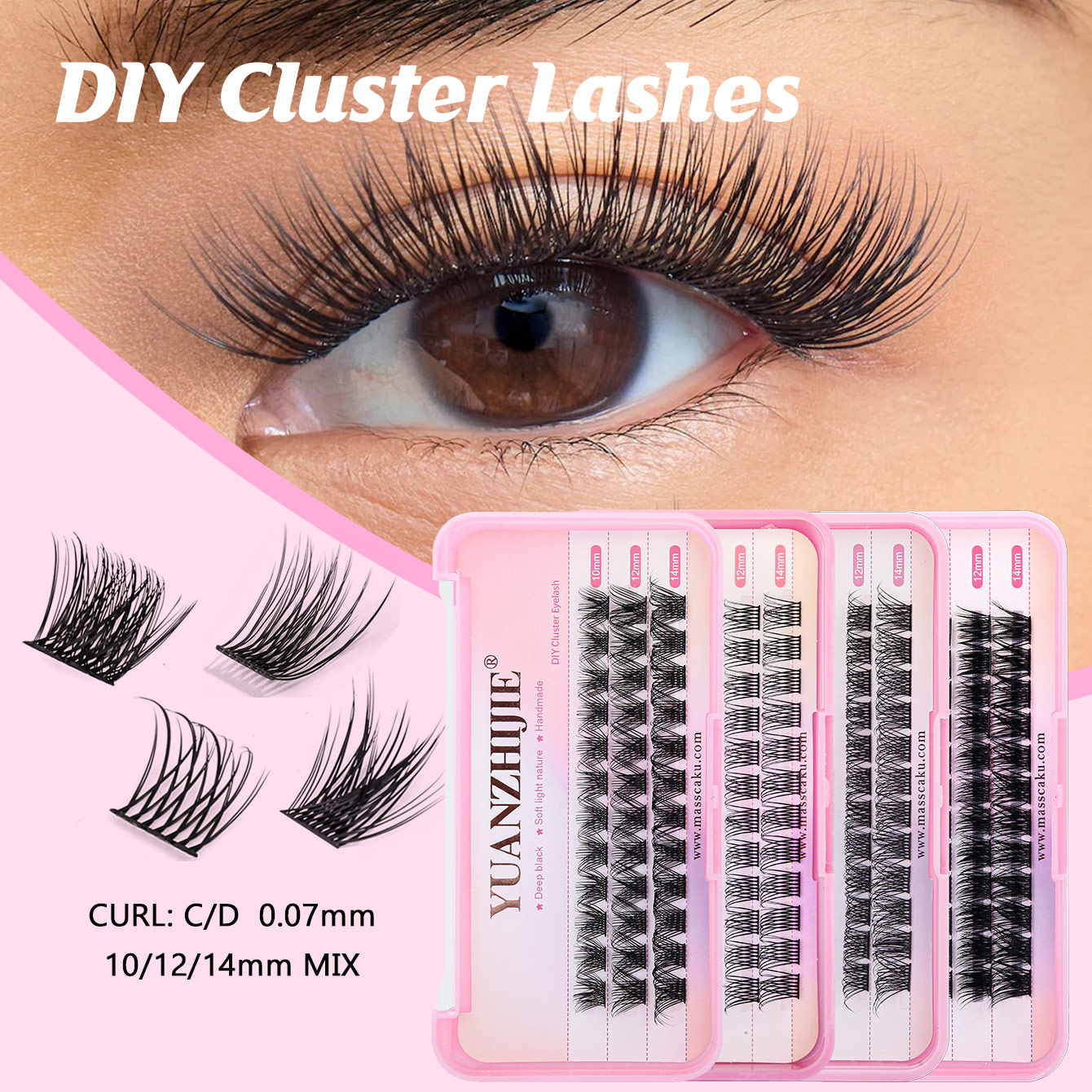 YUANZHIJIE 36PCS Cluster Cat E - Eyelash Extension Cat Eye Wispy review and price