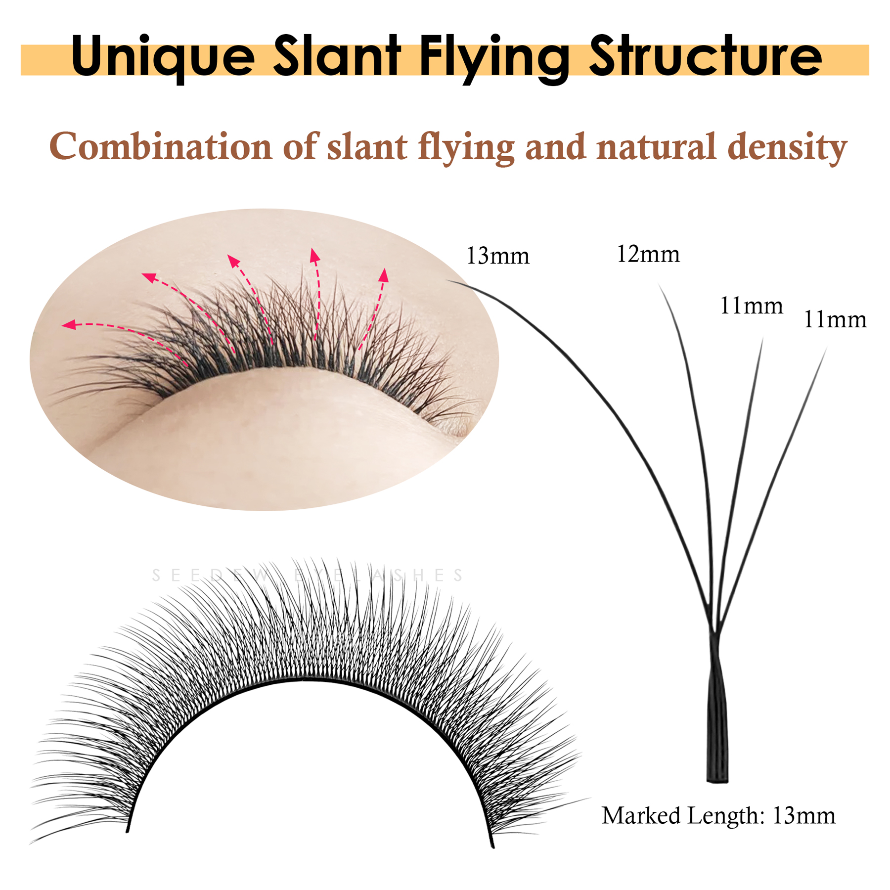 SEEDEW Fox 3D 4D Eyelash Exten - Eyelash Extension Cat Eye Wispy review and price