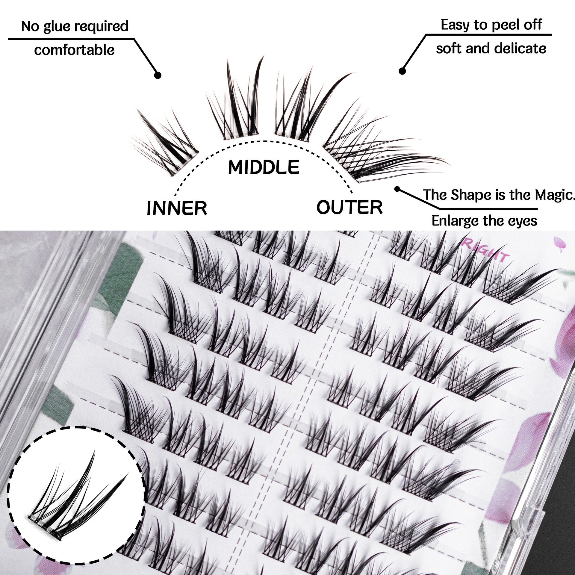 Segmented False Eyelashes Blac - Eyelash Extension In Chinese review and price