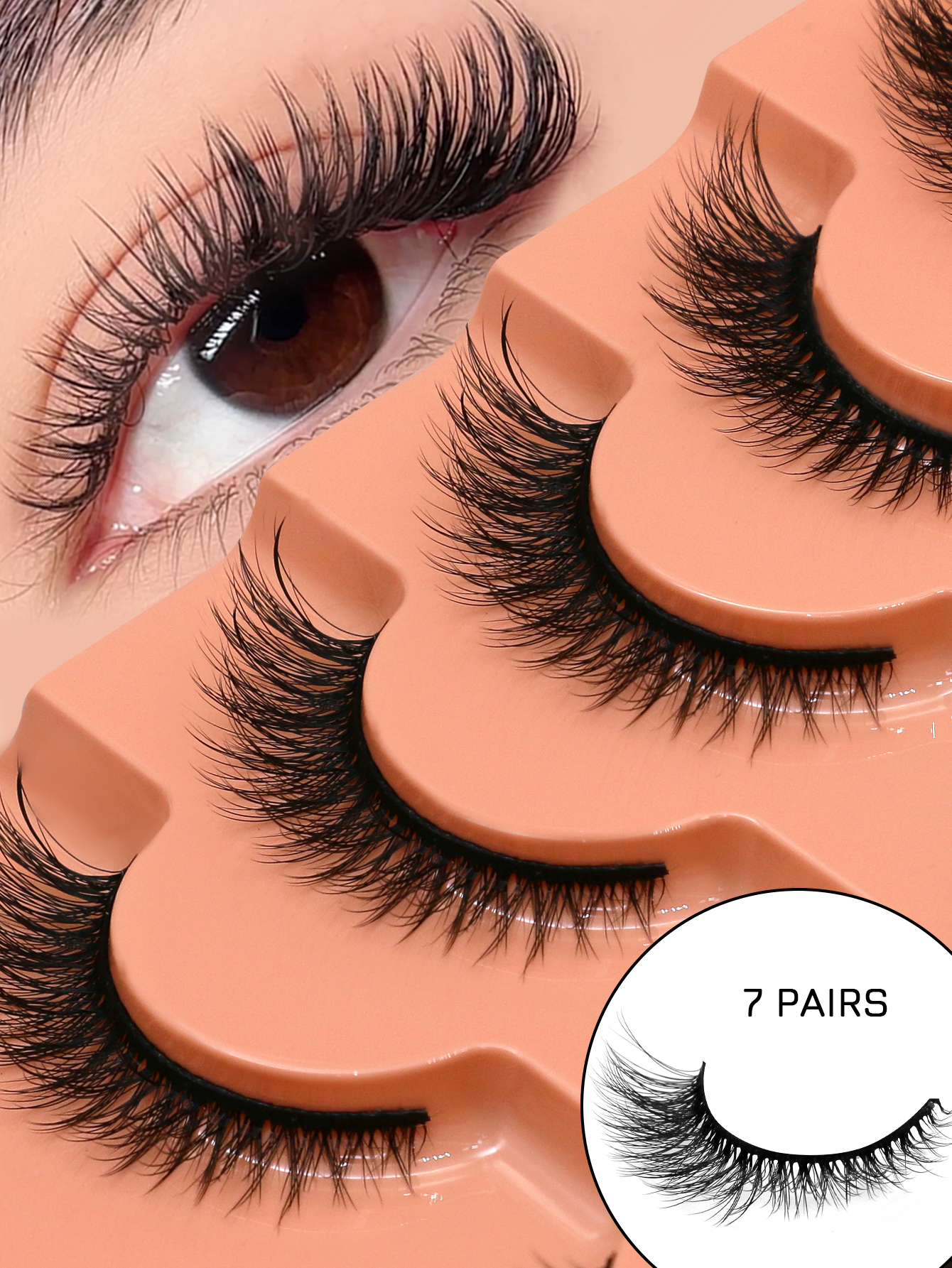 VELTRINAY Mink Lashes Fluffy 3 - Eyelash Extension Cat Eye Wispy review and price