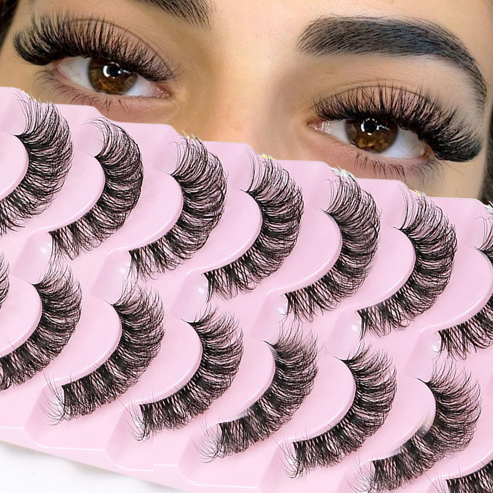 10 Pairs False Eyelashes 6D Su - Eyelash Extension Cat Eye Wispy review and price
