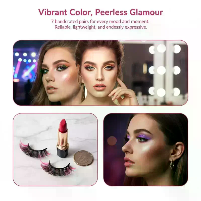7 Pairs Colorful False Eyelash - Eyelash Extension Volume Lashes review and price