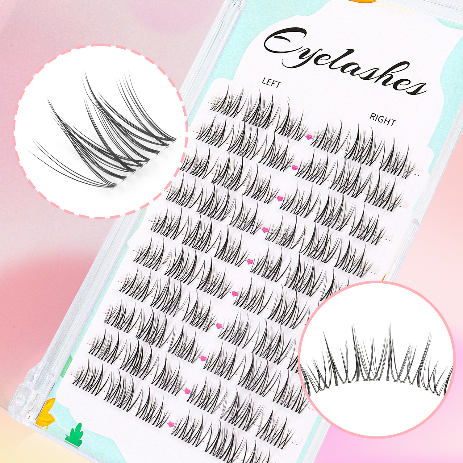 Natural Eyelash Clusters 60pcs - Eyelash Extension Japanese Style review and price