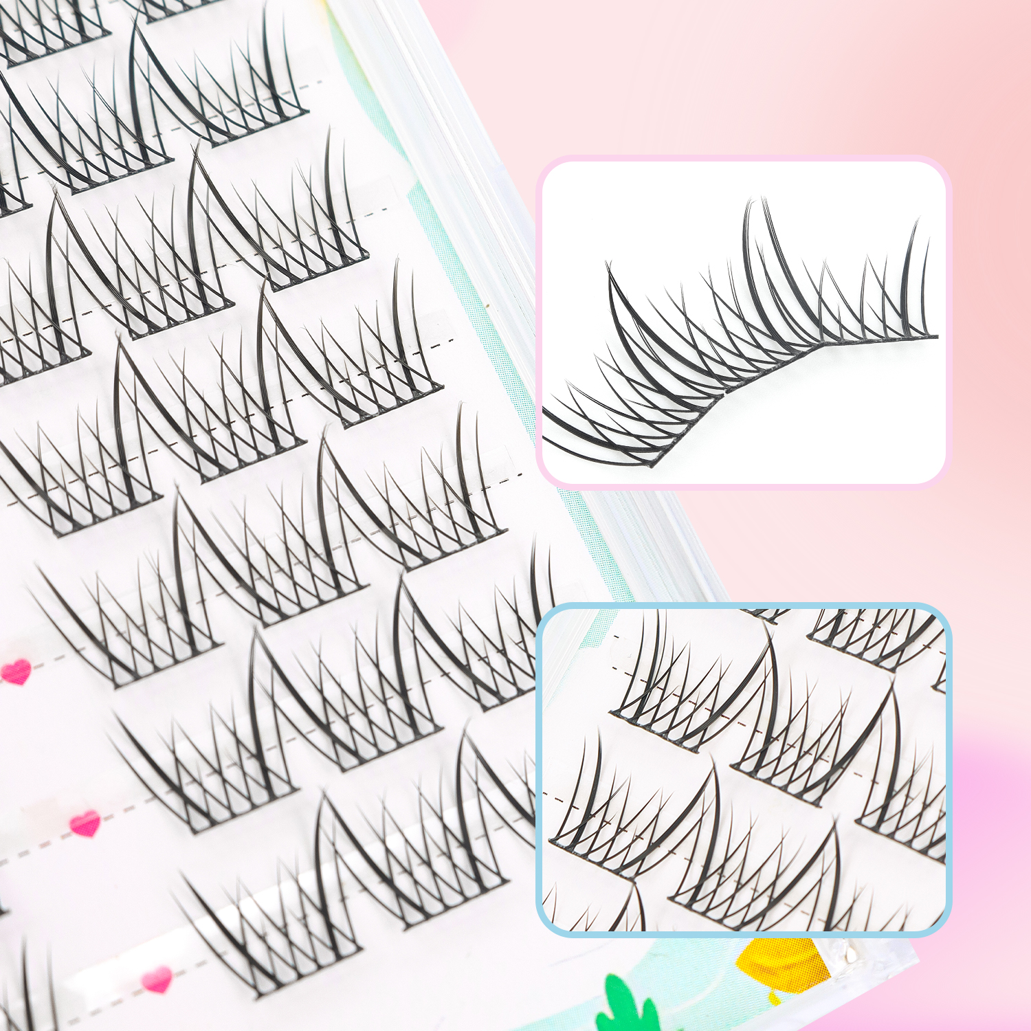 Natural Eyelash Clusters 60pcs - Eyelash Extension Japanese Style review and price