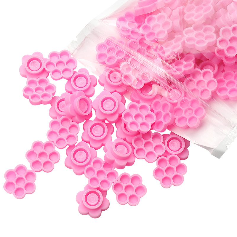 100 Pcs Pink Flower Glue Delay - Eyelash Extension Jakarta review and price