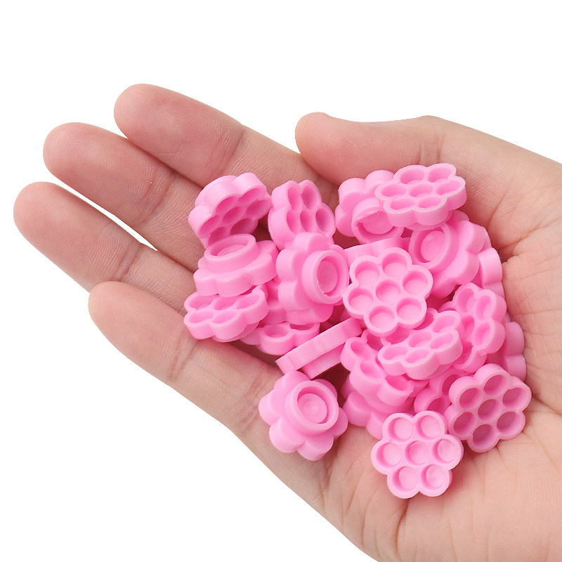 100 Pcs Pink Flower Glue Delay - Eyelash Extension Jakarta review and price