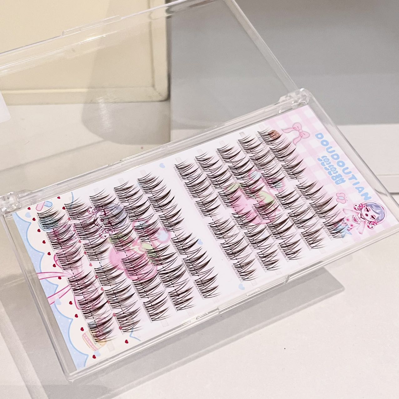 Doudoutian Brown Black Cluster - Eyelash Extension Natural review and price