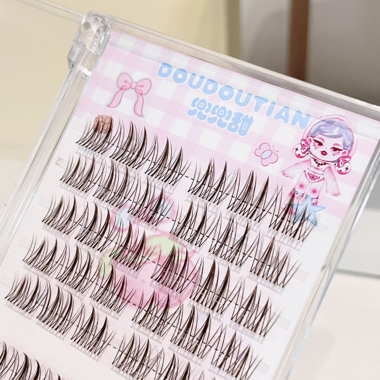 Doudoutian Brown Black Cluster - Eyelash Extension Natural review and price