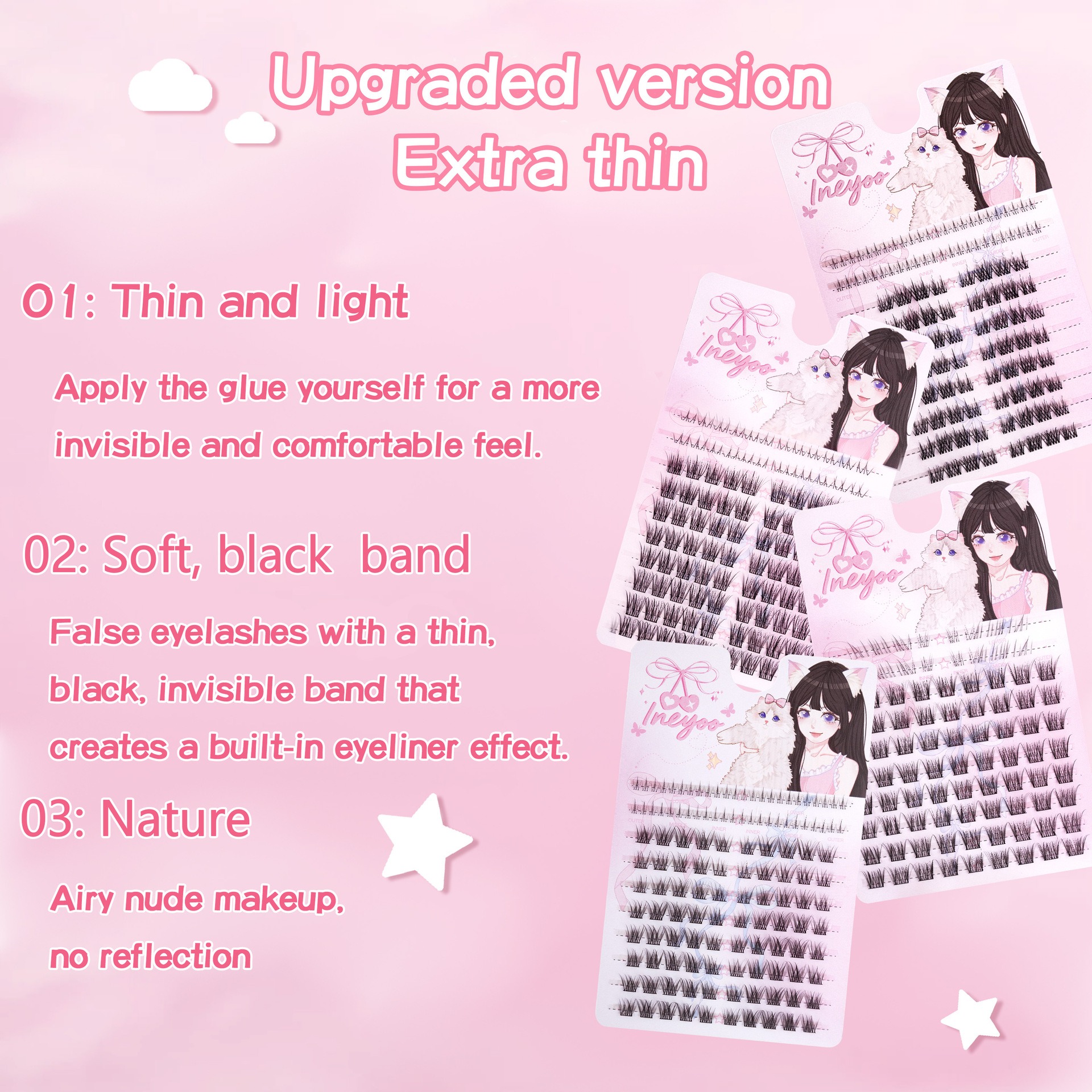 Long Slender False Eyelashes B - Eyelash Extension In Chinese review and price