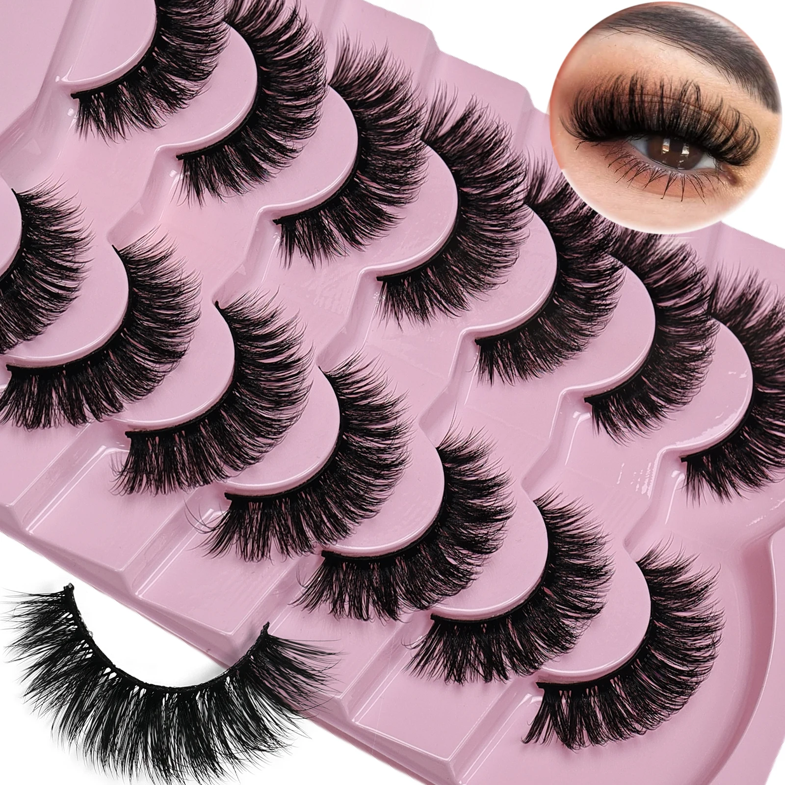 7 Pairs Cat Eye Lashes Volume  - Eyelash Extension Cat Eye Wispy review and price
