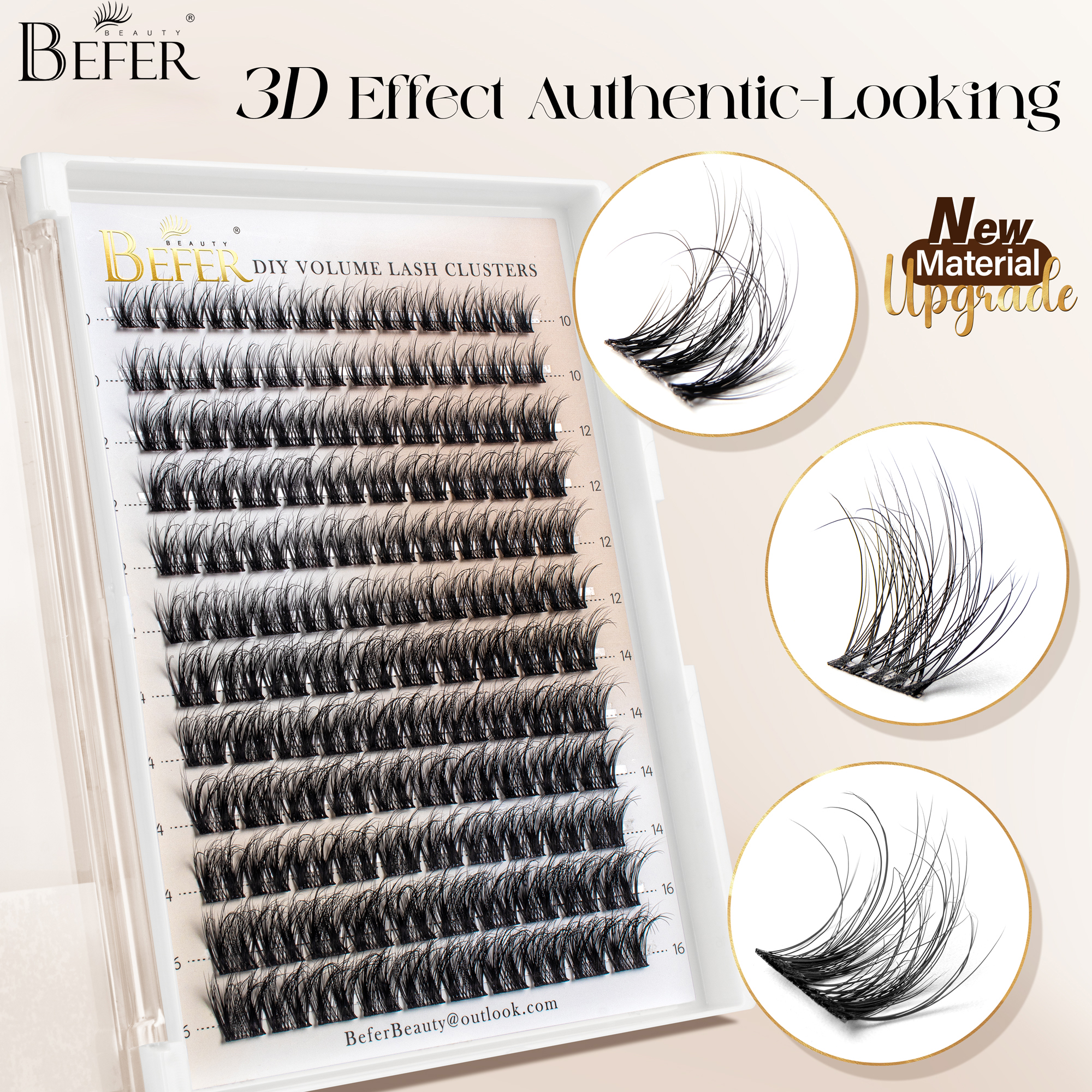 Befer Natural Lashes Clusters  - Eyelash Extension Natural review and price