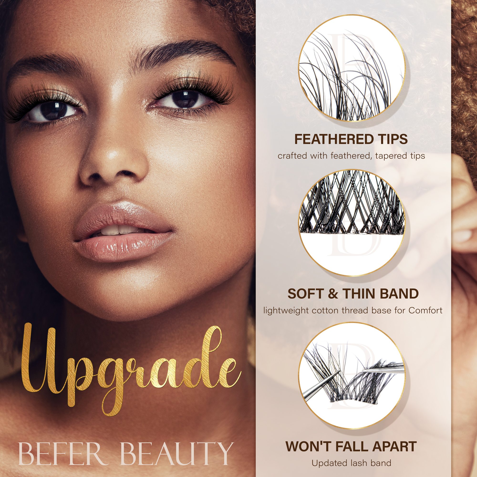 Befer Natural Lashes Clusters  - Eyelash Extension Natural review and price