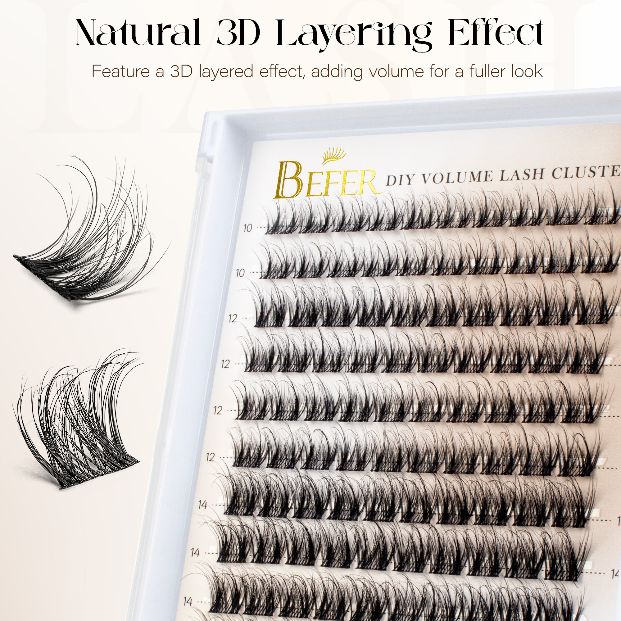 Befer Natural Lashes Clusters  - Eyelash Extension Natural review and price